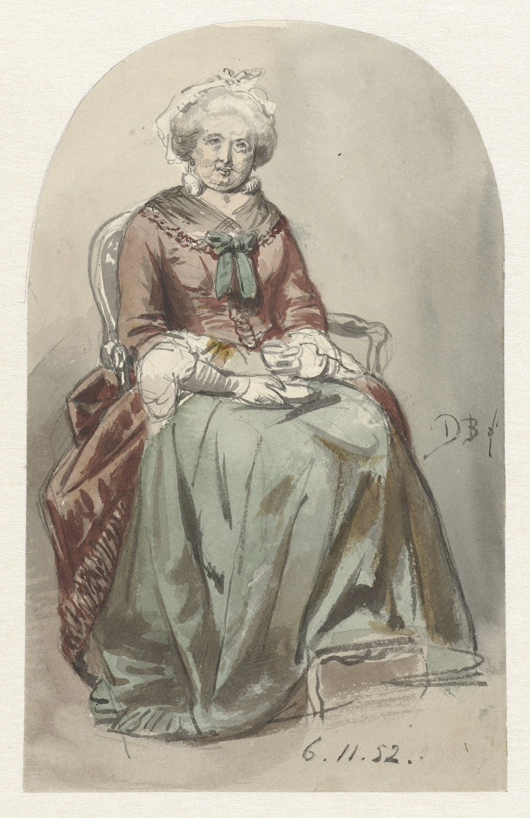 Zittende oude dame 1852
