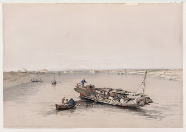 View on the Nile looking towards the pyramids of Dashour Dahshûrand Saccara Saqq
