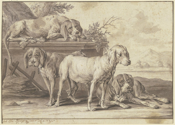 Four hunting dogs 1721