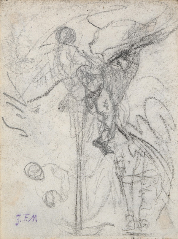 Hilly Landscape Laundress and OtherStudies camid 1840s