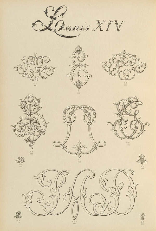 Album de chiffres  monogrammes couronnes de noblesse francaises et etrangeres Pl
