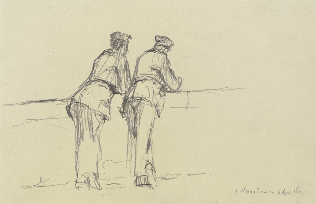 Soldaten auf die Front sehend 1916
