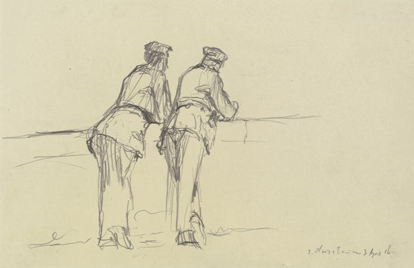 Soldaten auf die Front sehend 1916
