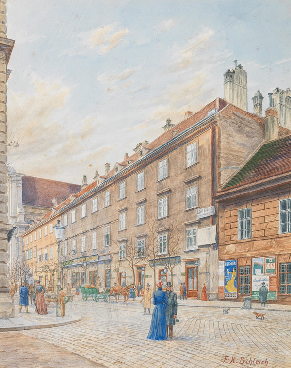 Blick in die Schwarzspanierstraße mit dem Sterbehaus Beethovens