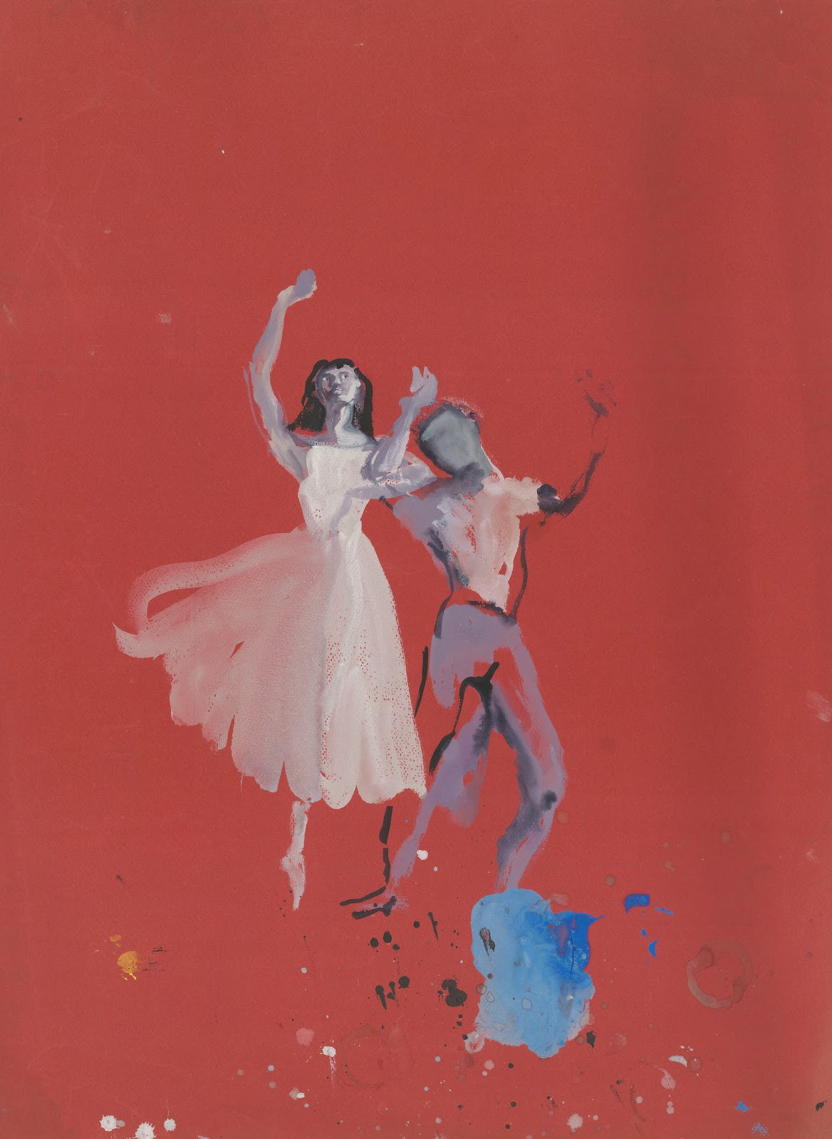 Mozartiana  maquette de costume  couple dansant 1933