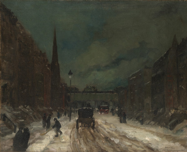 Street Scene with Snow 57th Street NYC 1902