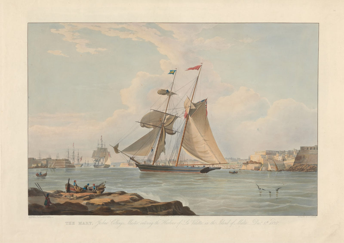 The Mary Joshua Collings Master Entering the Harbour of La Valletta in the Islan