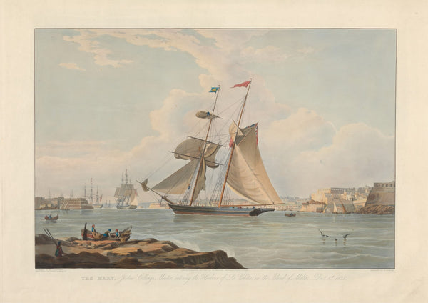The Mary Joshua Collings Master Entering the Harbour of La Valletta in the Islan