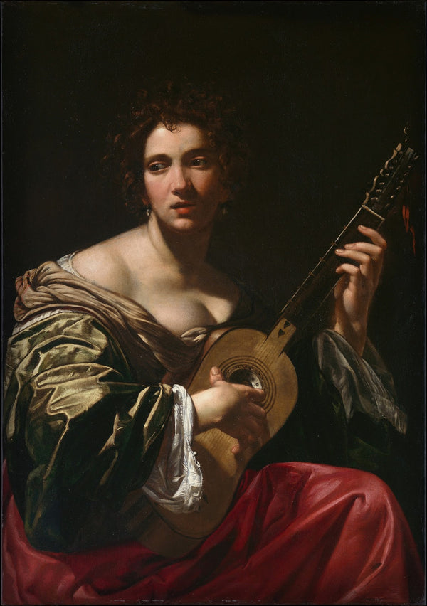 Woman Playing a Guitar ca 1618