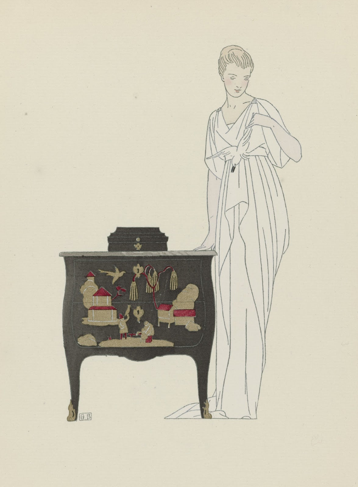 La Commode en Laque  Robe du soir de Worth 1914