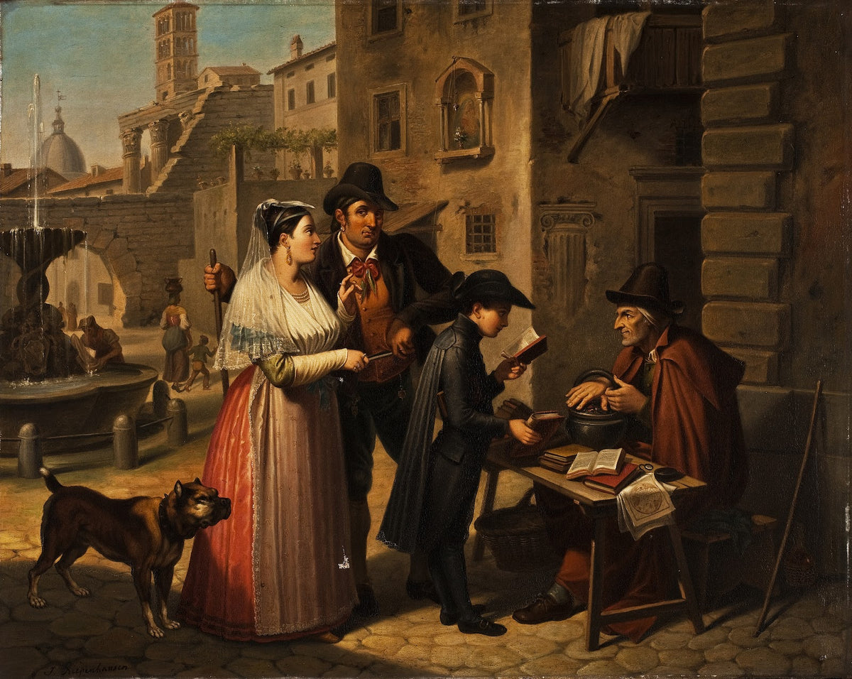 A Second Hand Bookseller In A Roman Street