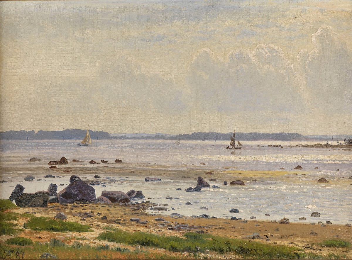 Dänische Ostseeküste am Roskildefjord Seeland 1887