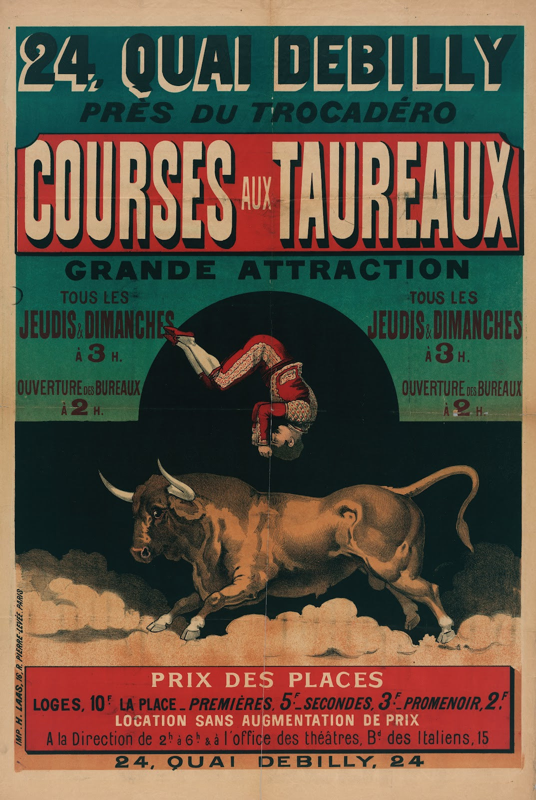 24 Quai Debilly Pres Du Trocadero Courses Aux Taureaux Grande Attraction 1880 19