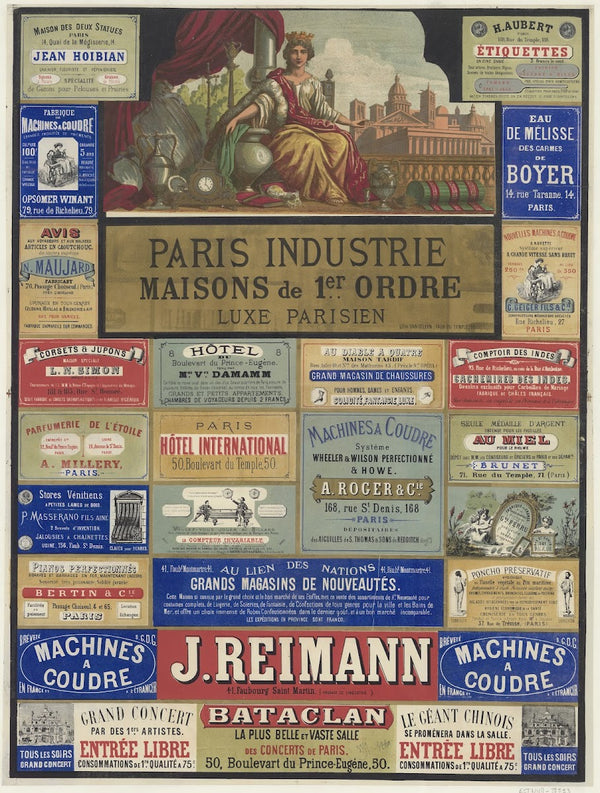 Paris Industrie Maisons de 1er ordre Luxe parisien 1866