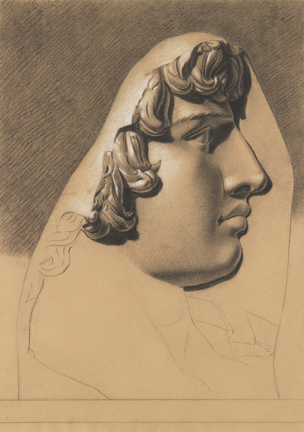 Bas relief of a head in profile