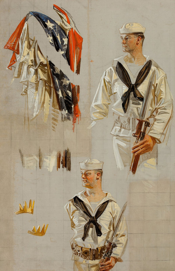 World War I Navy poster preliminary studies 1917