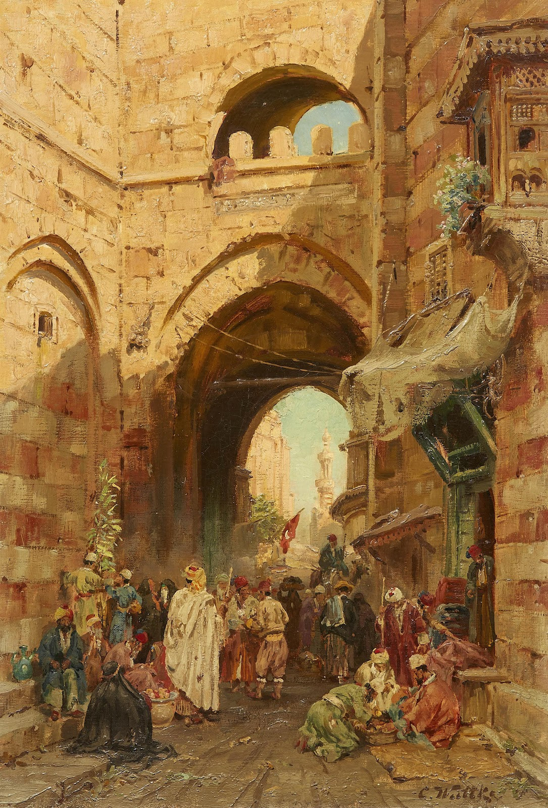 Ansicht von Kairo mit dem Südtor der Stadtmauer Bab Zuweila