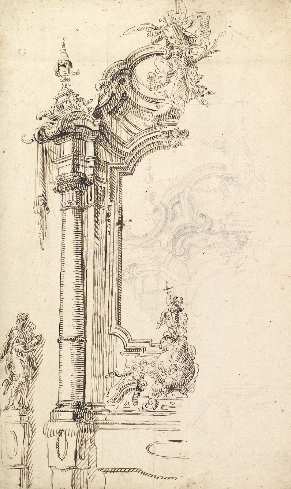 Study for an Altar with a Figure on a Raised Socle at Left 17001770