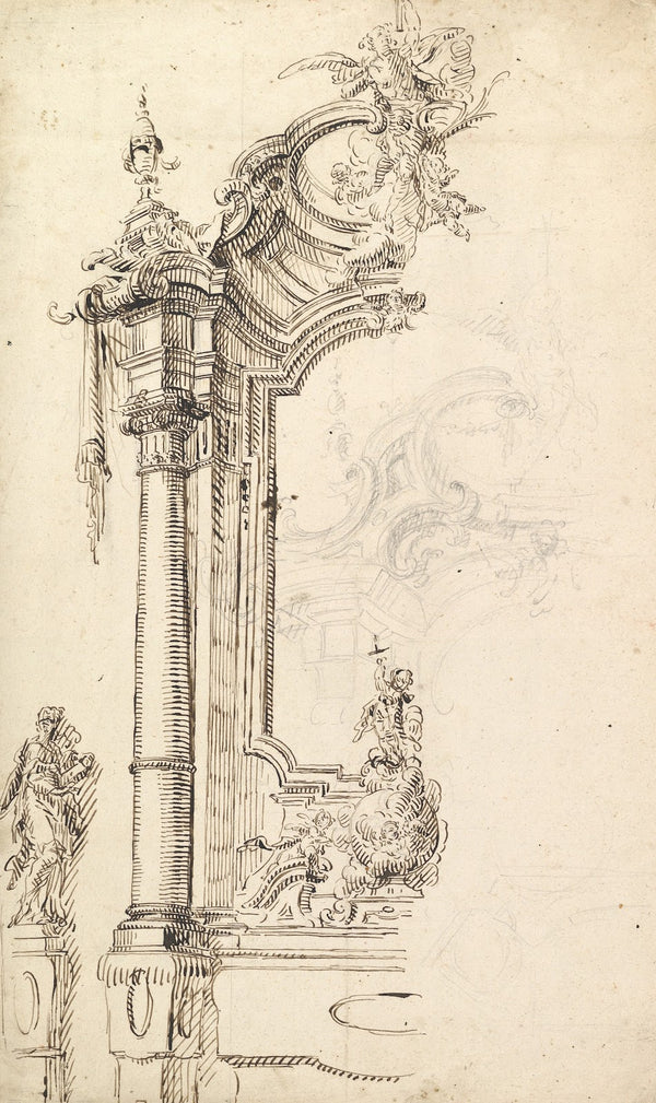 Study for an Altar with a Figure on a Raised Socle at Left 17001770