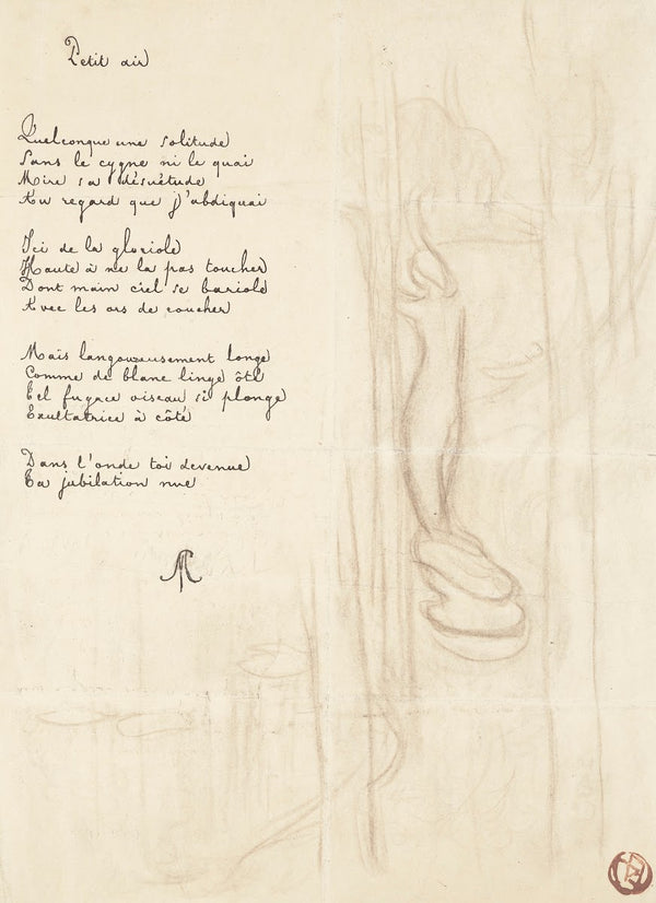Esquisse de lencadrement lithographié pour Petit air de Stéphane Mallarmé 1894