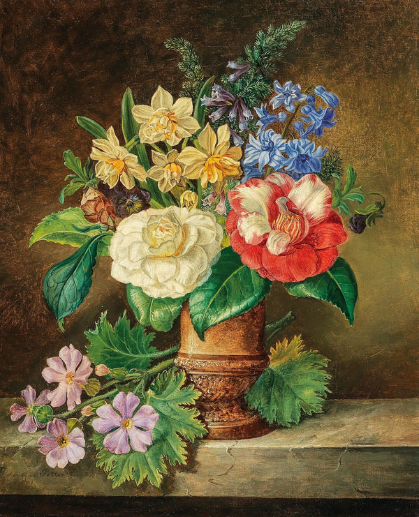A Bouquet of Flowers with Daffodils and Camelias 1852