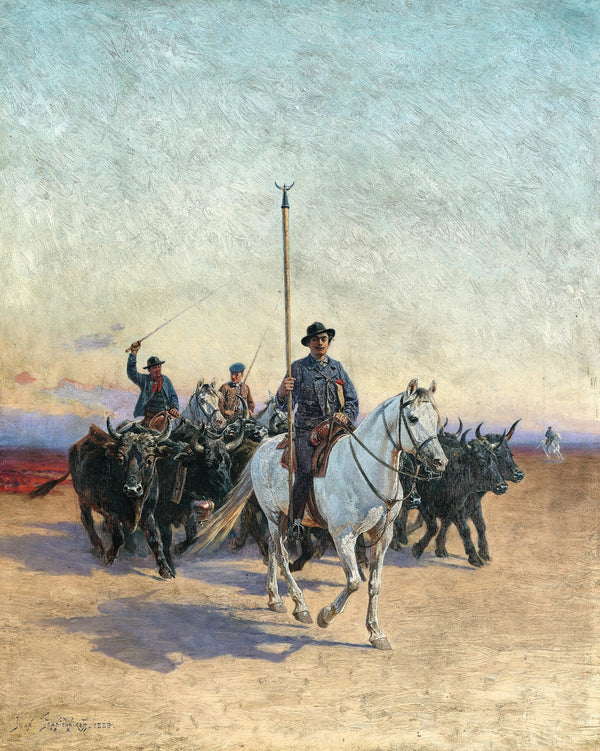 The Cattle Farmer Folco de Baroncelli Javon 1869 1943 on Horseback with a Herd o