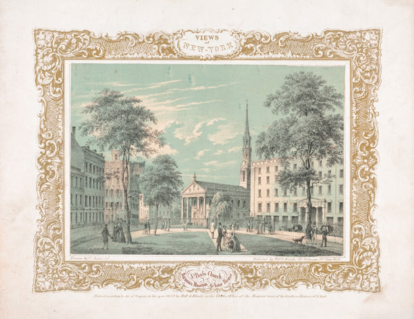 Views of New YorkSt Pauls Church Barnums Museum  Astor House 1850