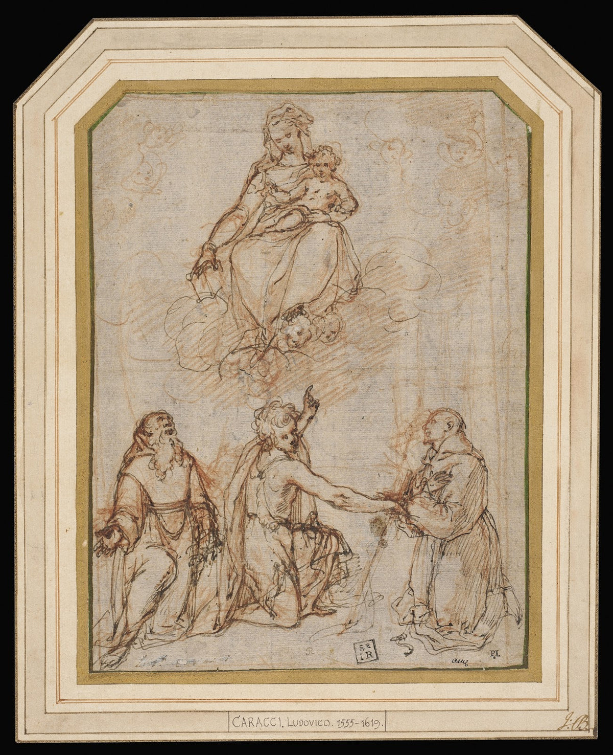 Madonna and Child with SS Benedict John the Baptist and Francis circa 1595 1598