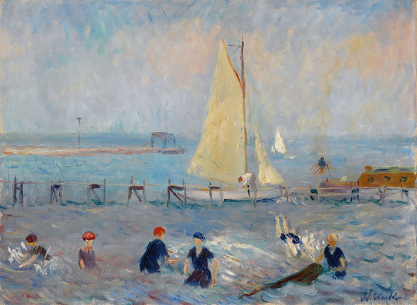 Seascape with Six Bathers Bellport c 1915