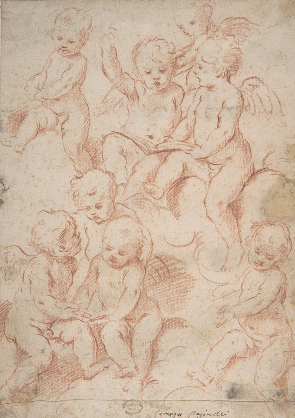 Winged Putti with Open Music Books 16291700