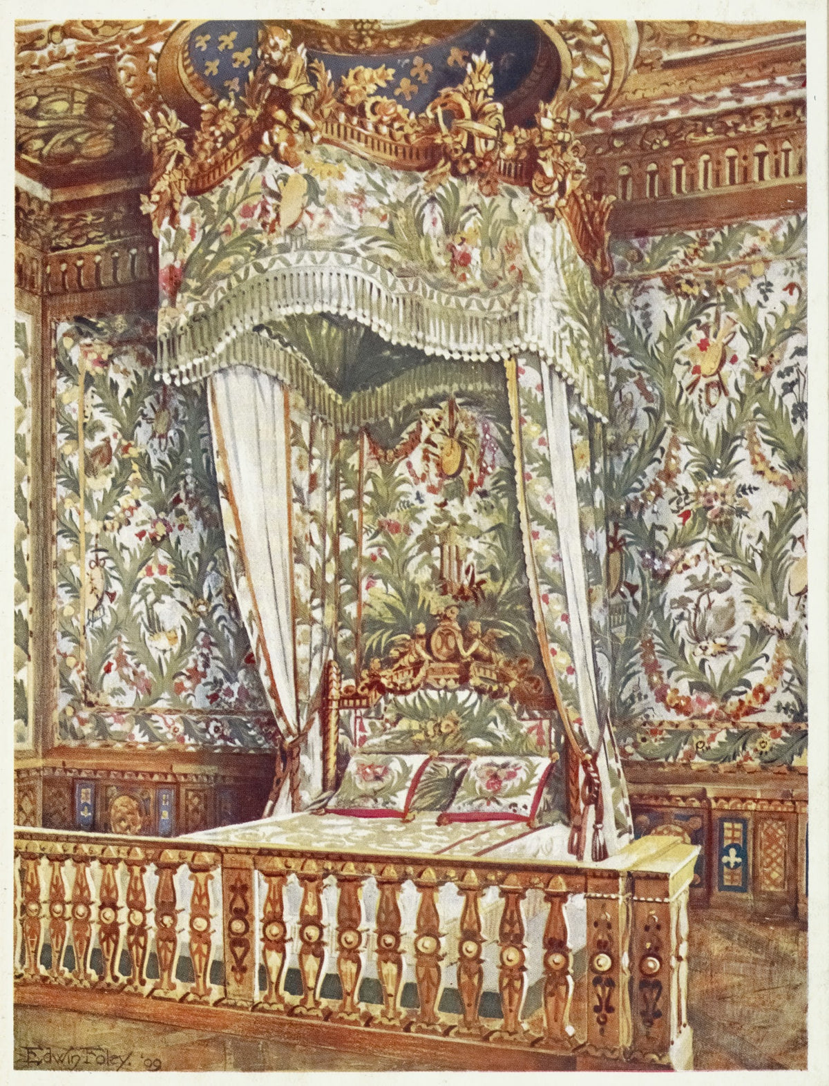 Gilt state bed of Queen Marie Antoinette 1910   1911