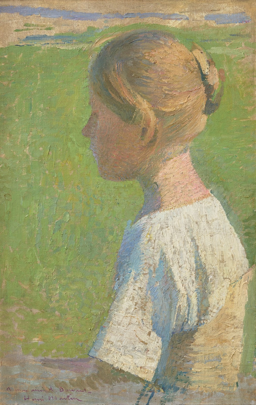 Jeune femme de profil circa 1890