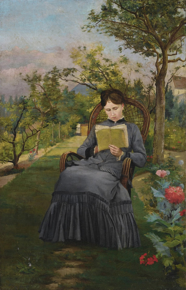 Thérèse lisant dans le parc de Méric 1867