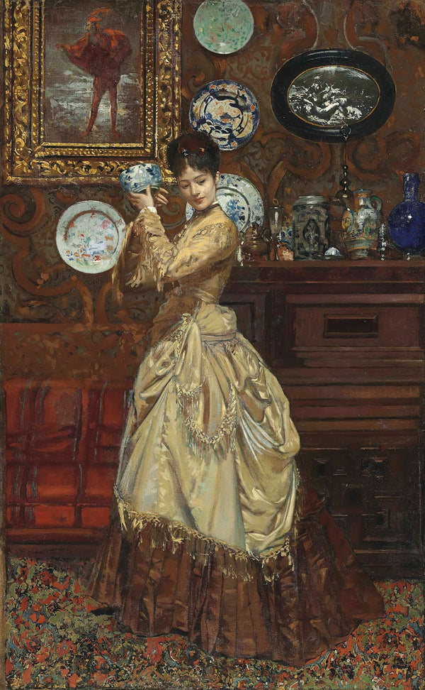 Admiring the porcelain 1885