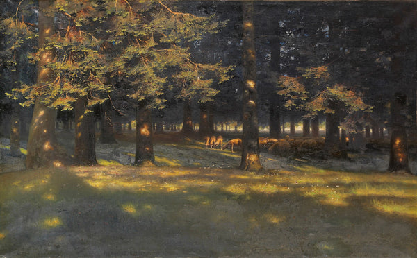 Waldlichtung mit grasenden Schafen 1905