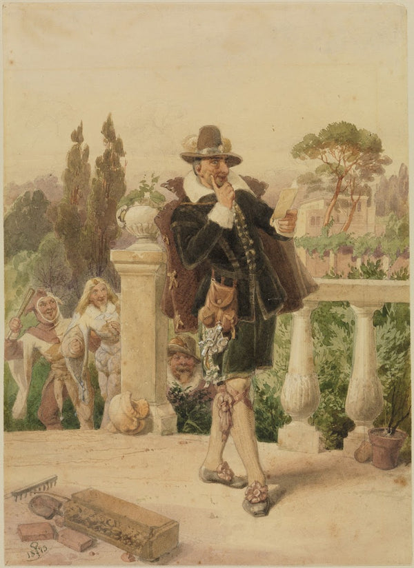 Malvolio liest den im Garten gefundenen Brief 1873