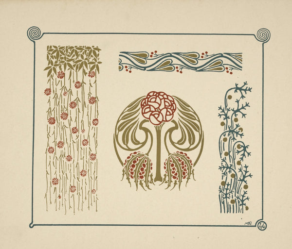 Abstract design based on flowers and berries 1900