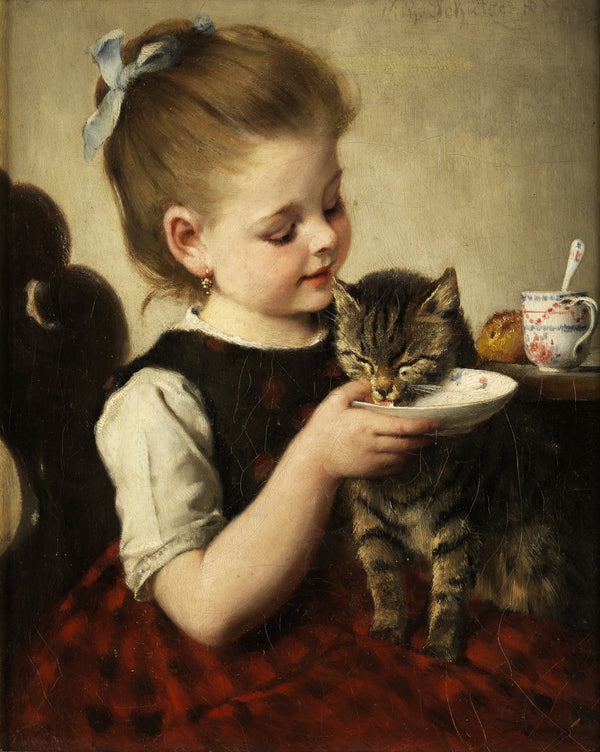 Mädchen mit Katze 1860s