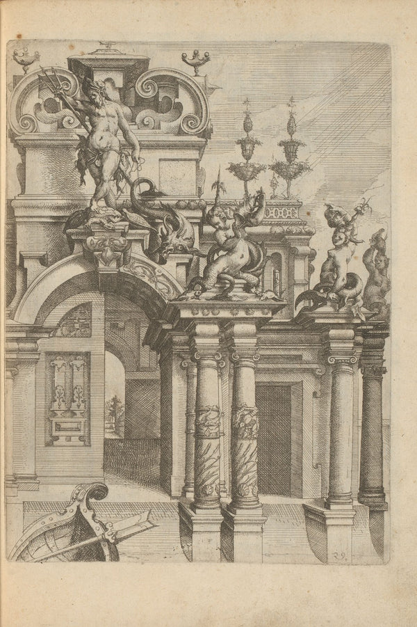 Decorated portal and on top Neptune with Nereids 1593 1595