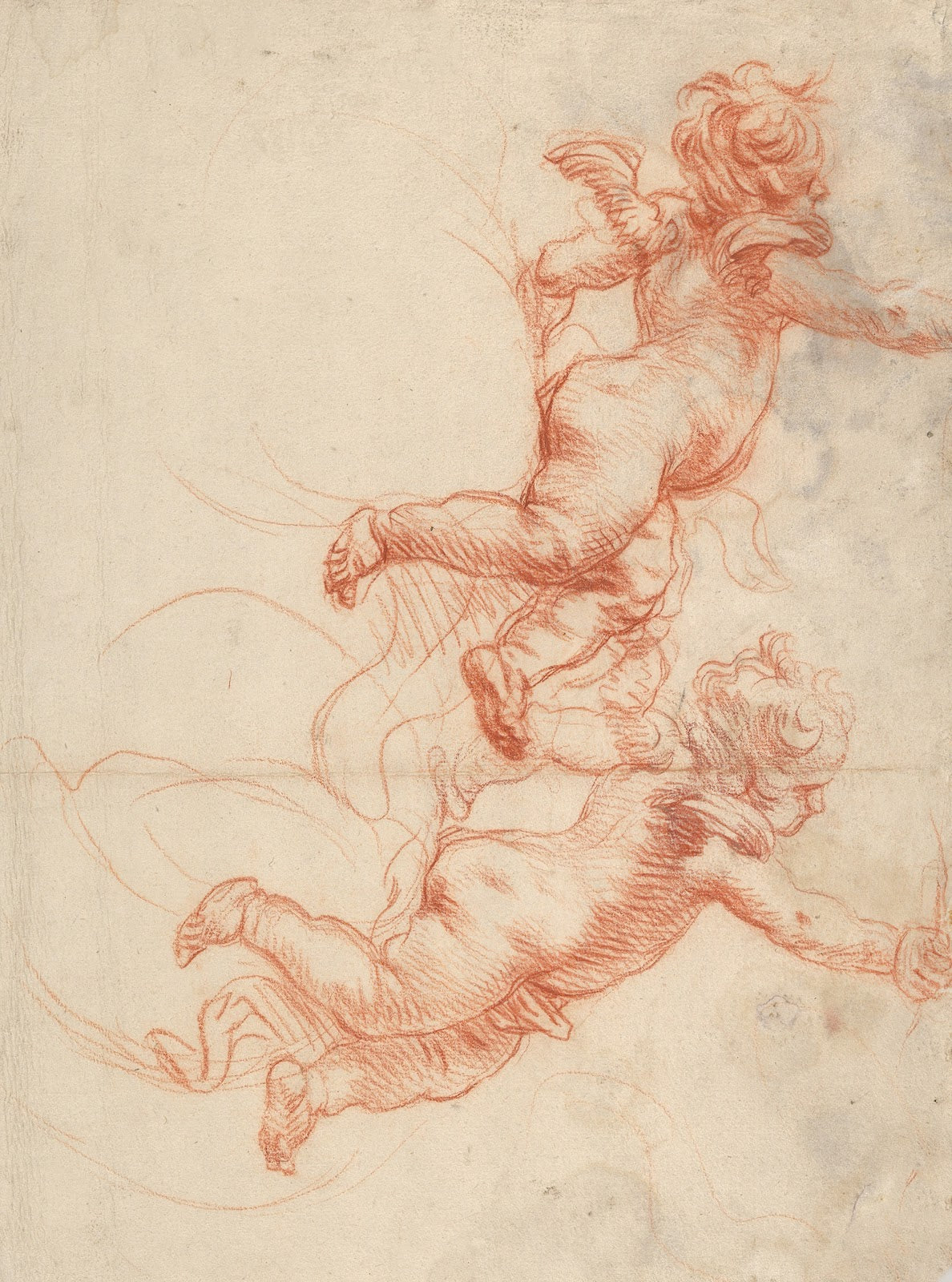 Two Studies of a Flying Putto mid 17th century