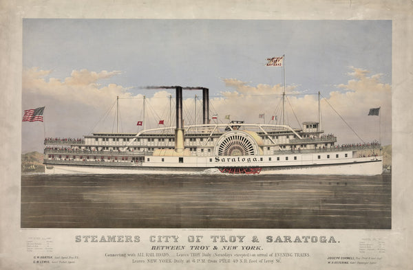 Steamers city of Troy  Saratoga 19th century