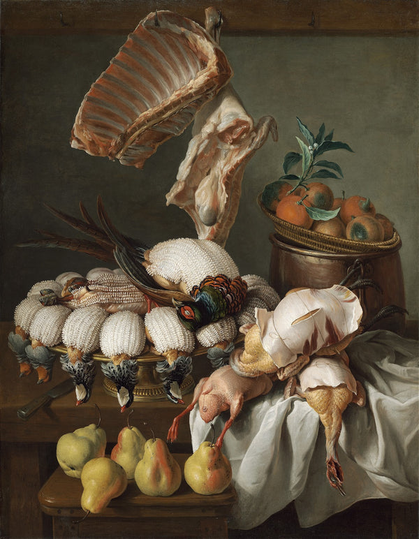 Still Life with Dressed GameMeat and Fruit 1734