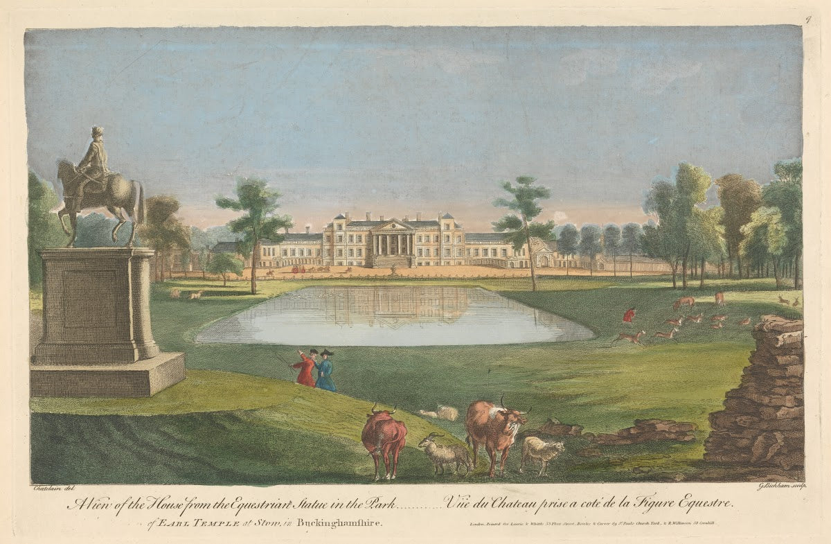 A View of the House from the Equestrian Statue in the Park of the Earl Temple at
