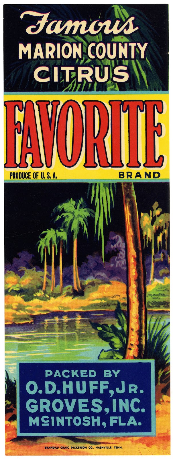 Favorite Brand Citrus Label 1930 1950