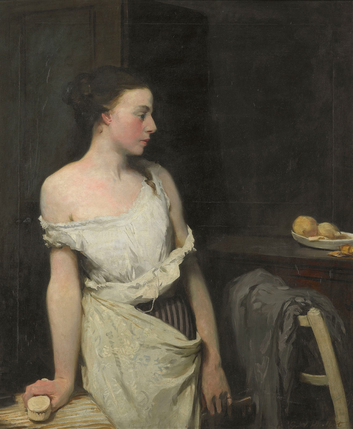 Girl at her toilet circa 1910