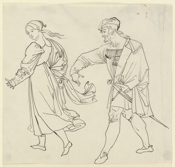 Szene am Ausgang der Kirche Faust und Gretchen 1811