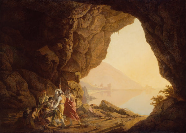 Grotto by the Seaside in the Kingdom of Naples with Banditti Sunset 1778