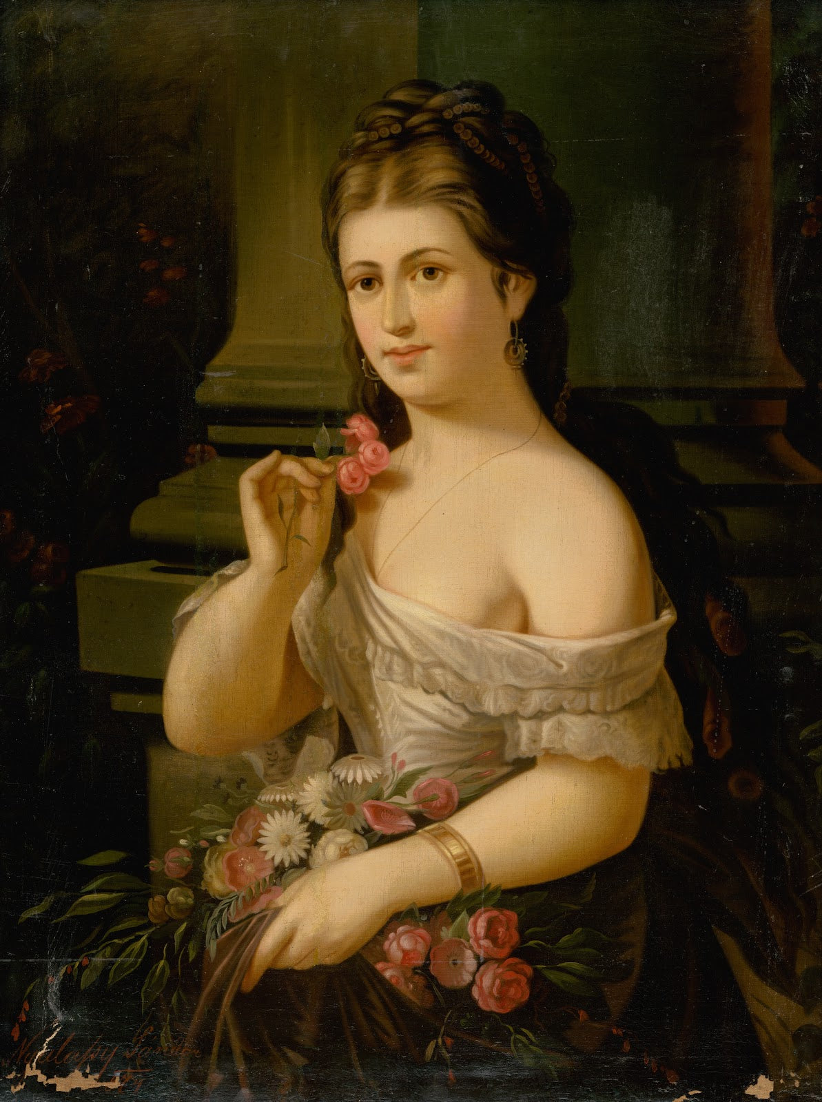 Young Woman With A Bouquet 1874