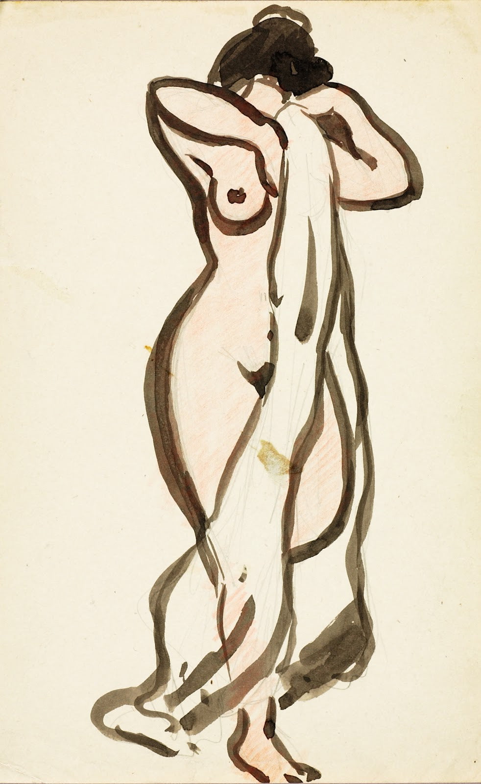 Standing Female Nude with Drape