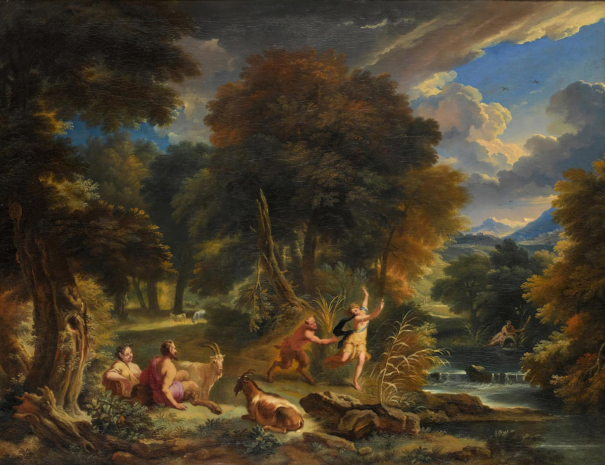 Pan And Syrinx In A River Landscape 1700